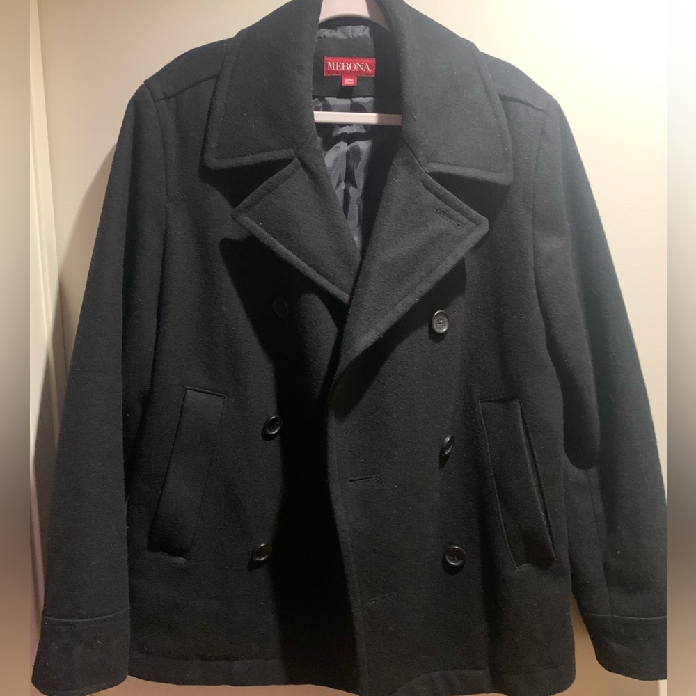 Black wool peacoat size medium